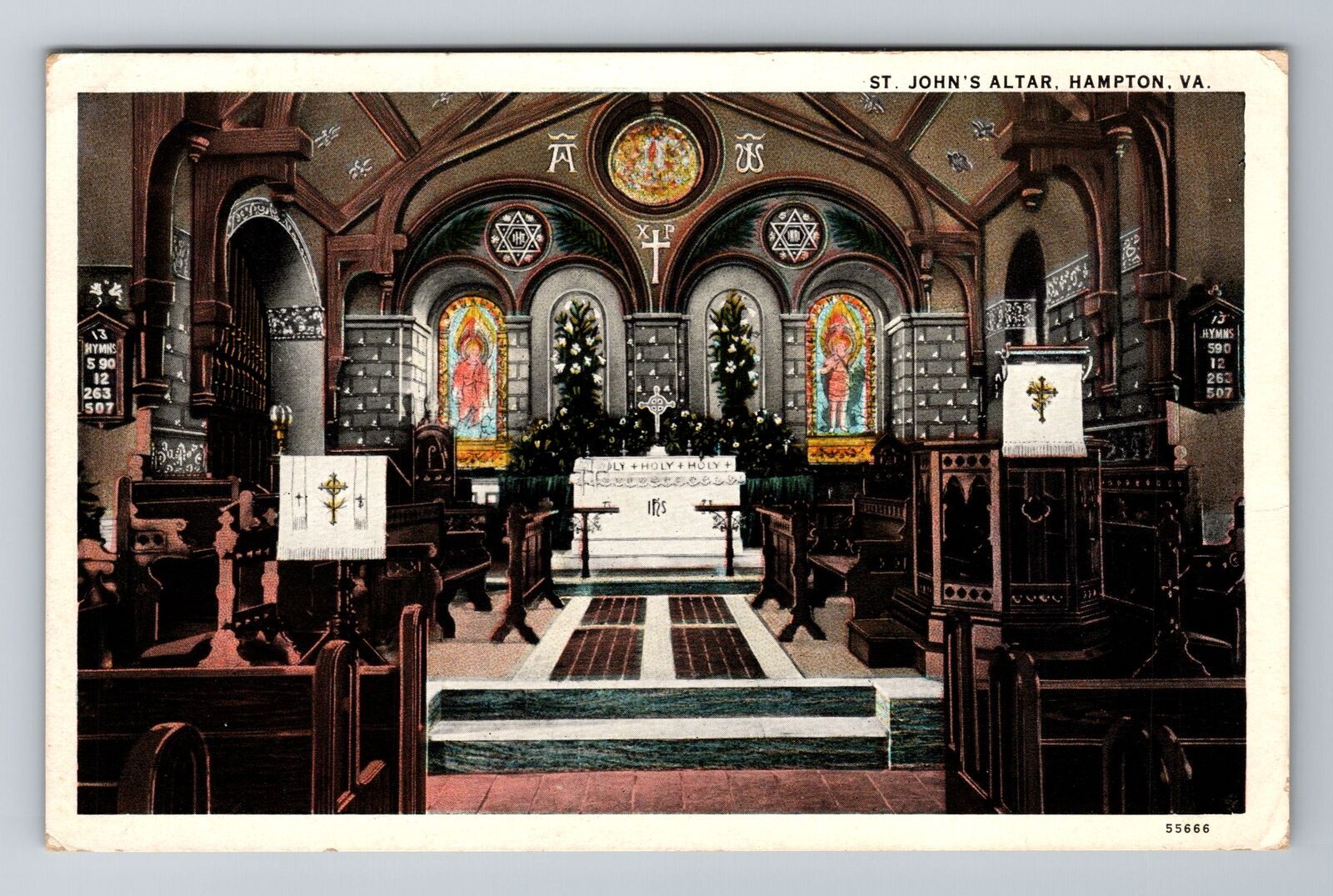 Hampton, VA-Virginia, St. John\'s Altar, Antique c1931, Vintage Postcard