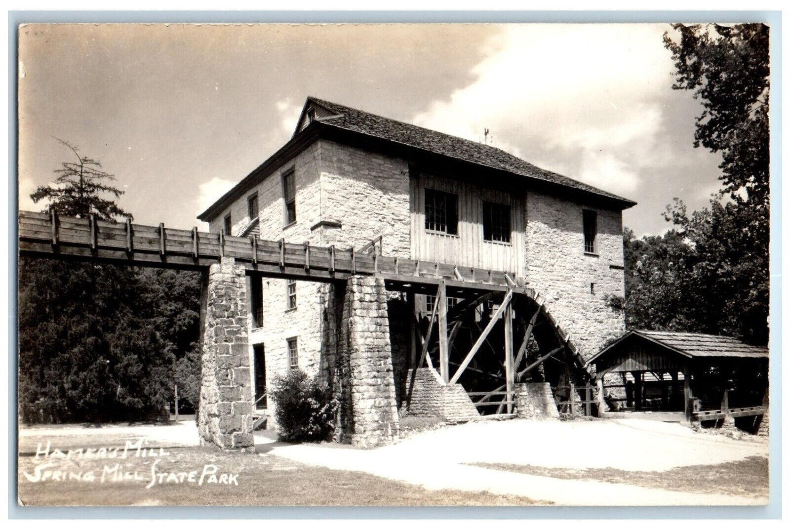 Mitchell IN RPPC Photo Postcard Hamer's Mill Spring Mill State Park c1920's