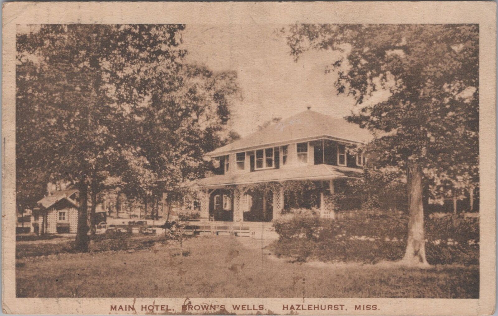 Main Hotel, Brown's Wells, Hazlehurst Mississippi Albertype Postcard