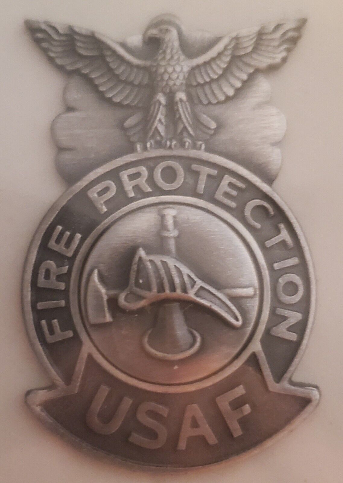 USAF Fire Protection Metal Badge New Unused In Original Box 1984 Air Force mini