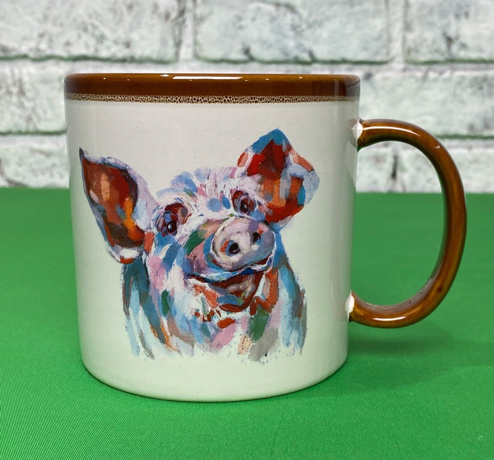 Mainstays Farmhouse Country Pig Coffee Mug 16oz Large Ceramic Farm Coffee Cup