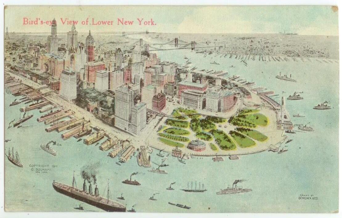 1911 Lower New York Bird\'s-eye View