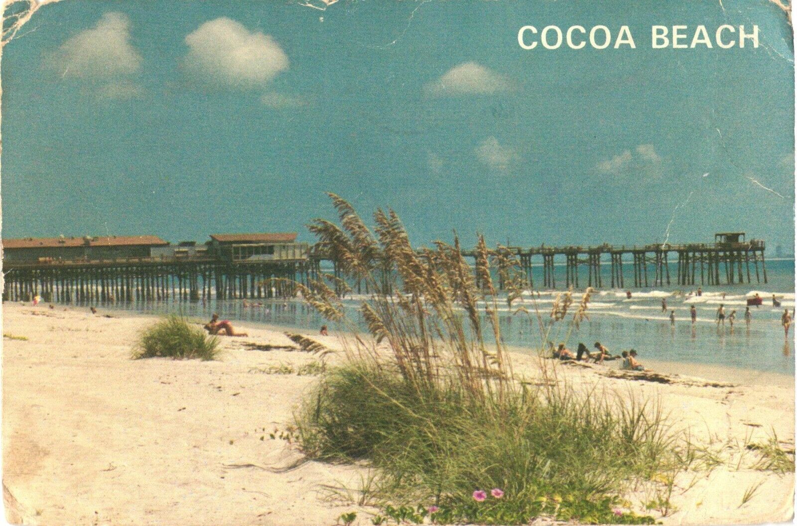 People Enjoying The Beautiful White Sand of Cocoa Beach, Florida Postcard