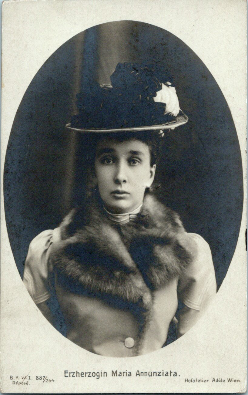 Vintage Archduchess Maria Annunziata silver print on postcard paper, Marie Annon