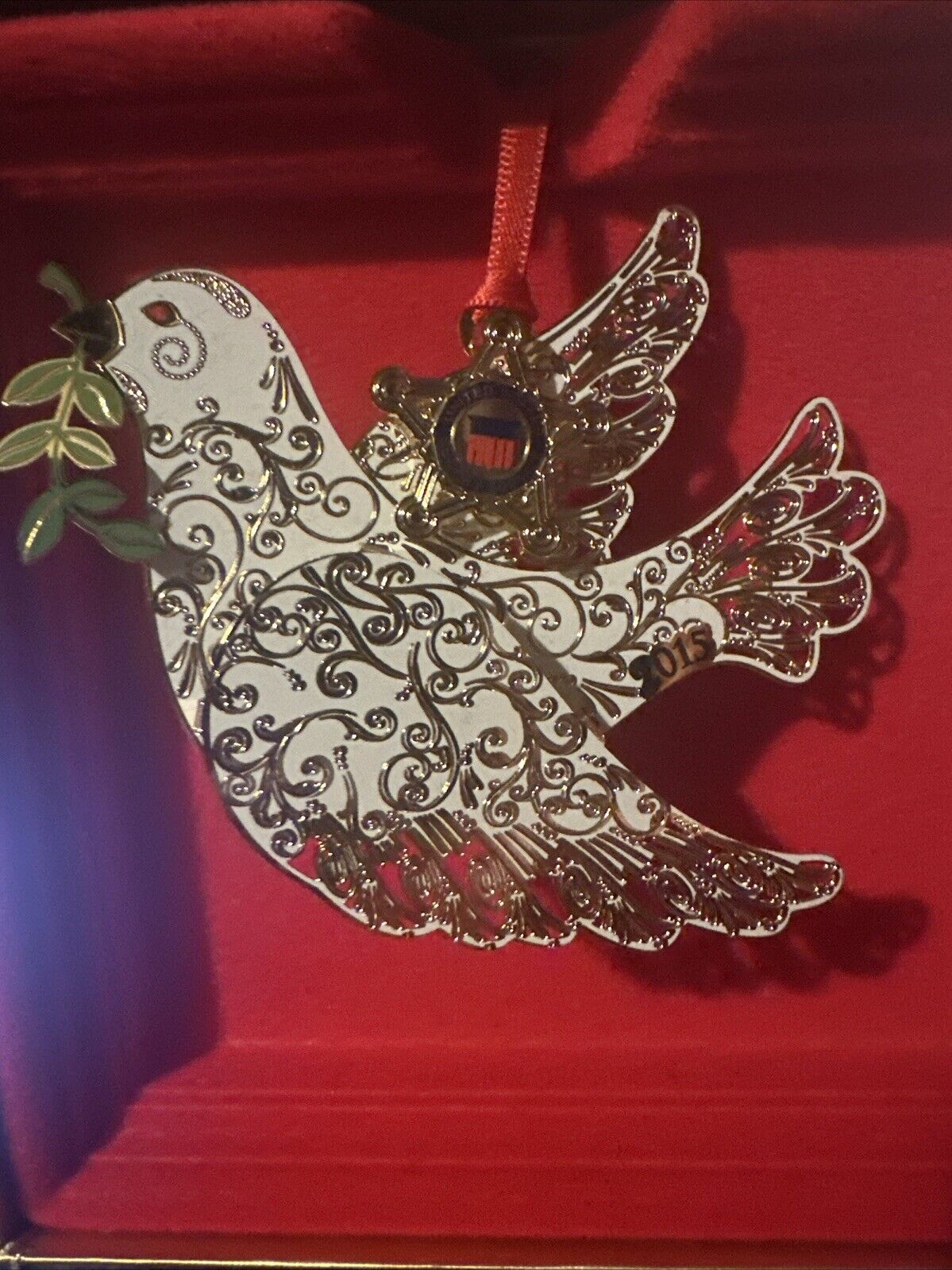 DANBURY MINT  2015 SYMBOL OF PEACE DOVE CHRISTMAS Secret Service Ornament