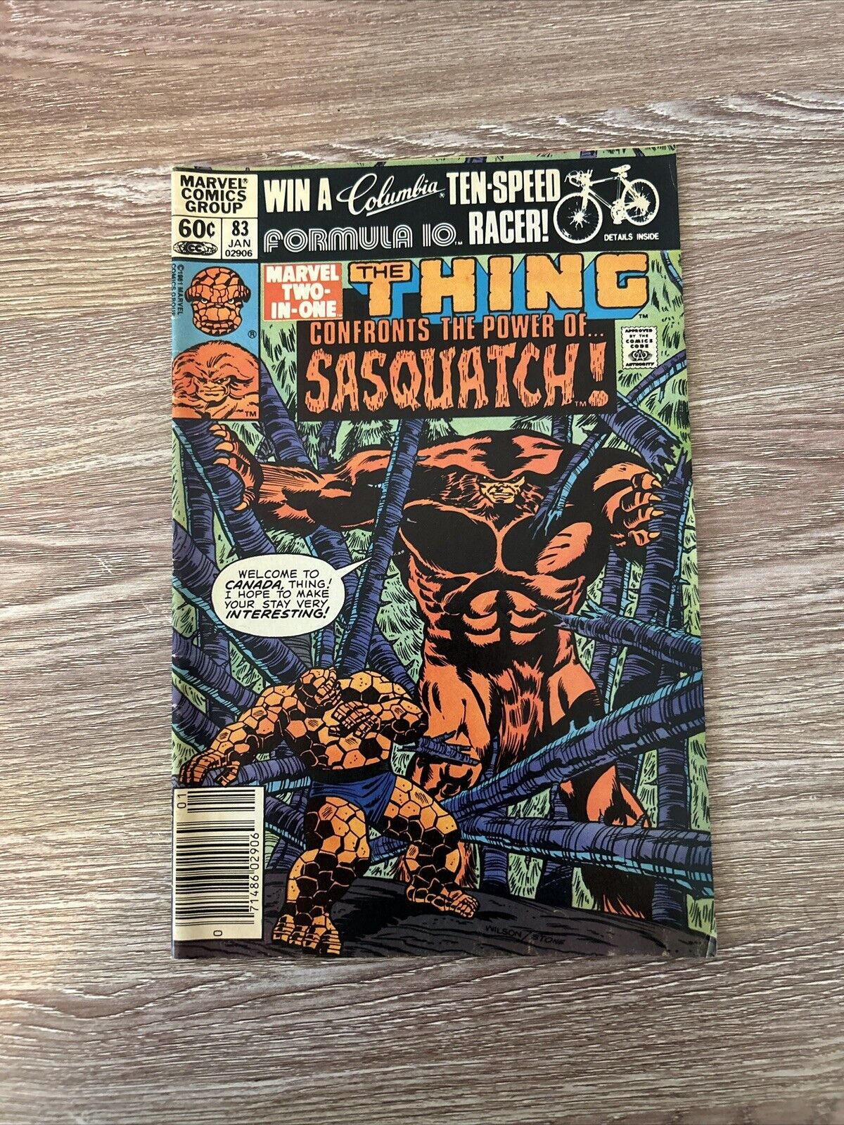 Marvel Two-in-One #83 Marvel 1981 The Thing confronts the Power of...Sasquatch 