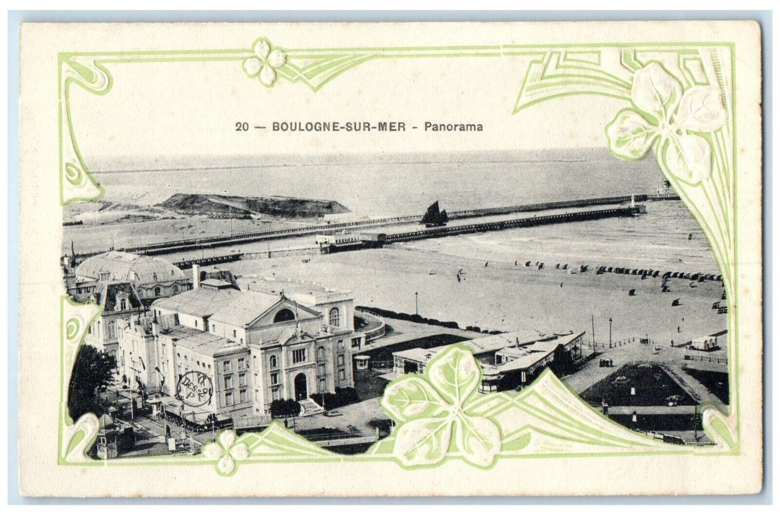 c1910 Panorama View Casino Building Boulogne-Sur-Mer France Postcard