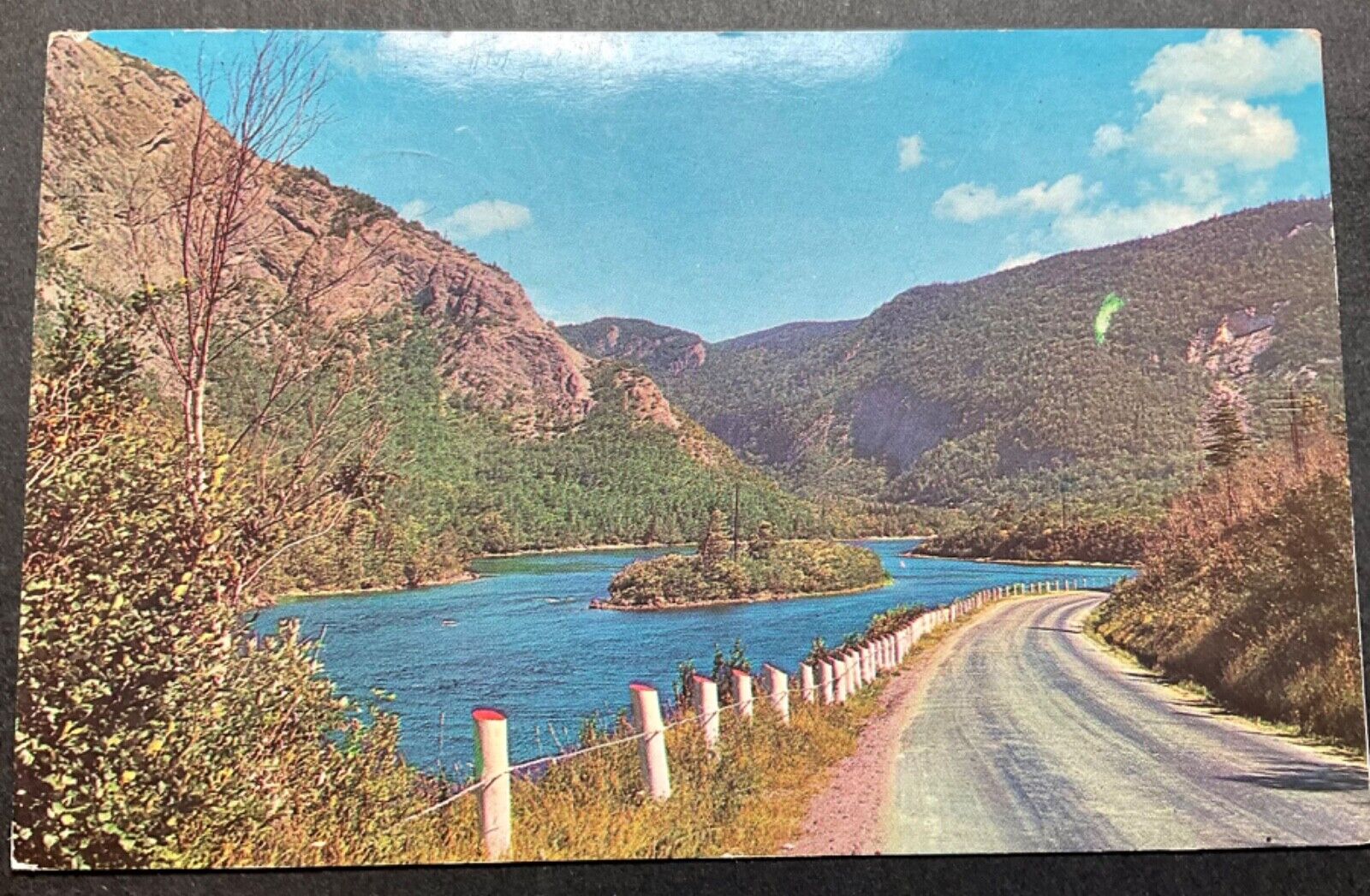 Newfoundland Canada Postcard Shell Bird Island Trans Canada Highway and Humber