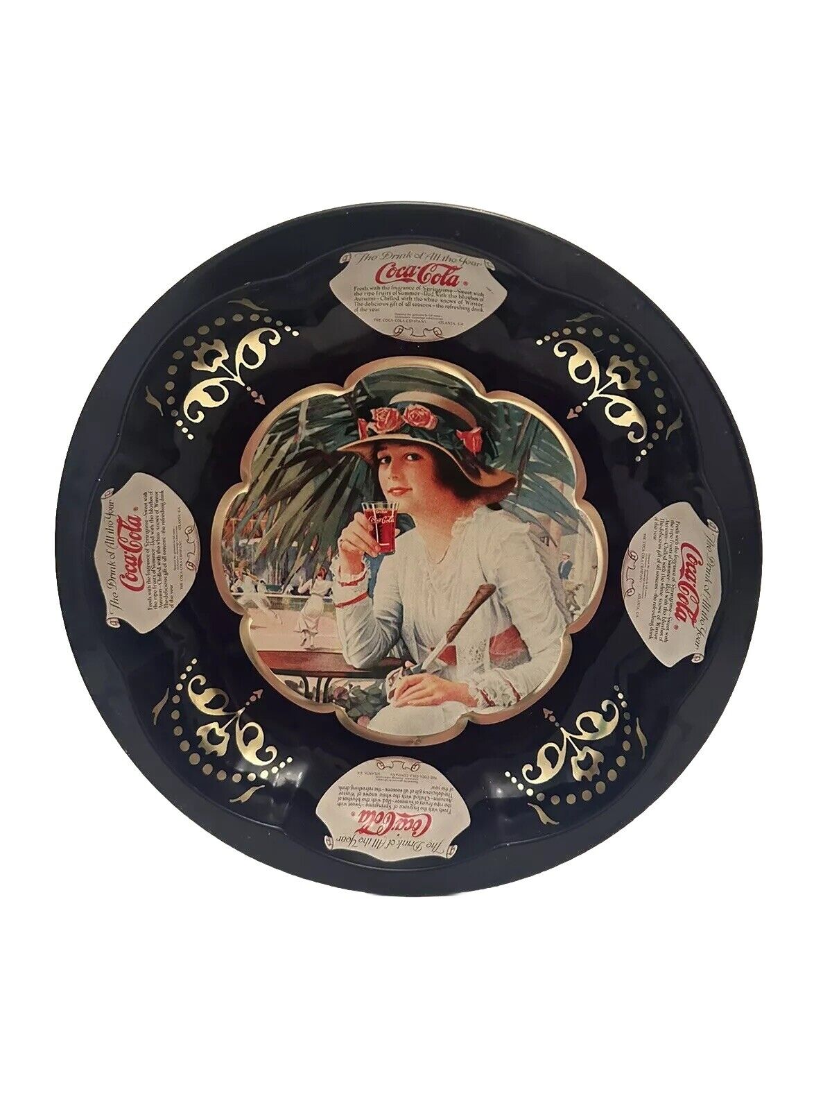 Coco-Cola reproduction round serving tray