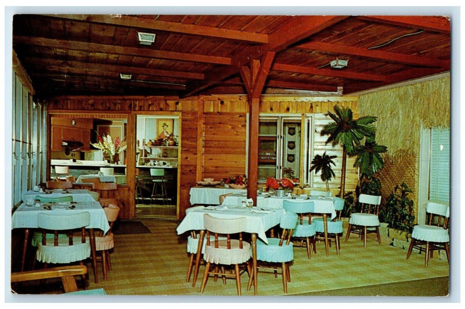 c1960 Patio Grill Big Rapids Motel Interior Big Rapids Michigan Vintage Postcard