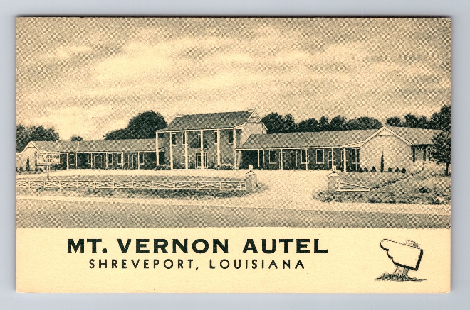 Shreveport LA-Louisiana, Mt Vernon Autel, Advertising, Vintage Souvenir Postcard