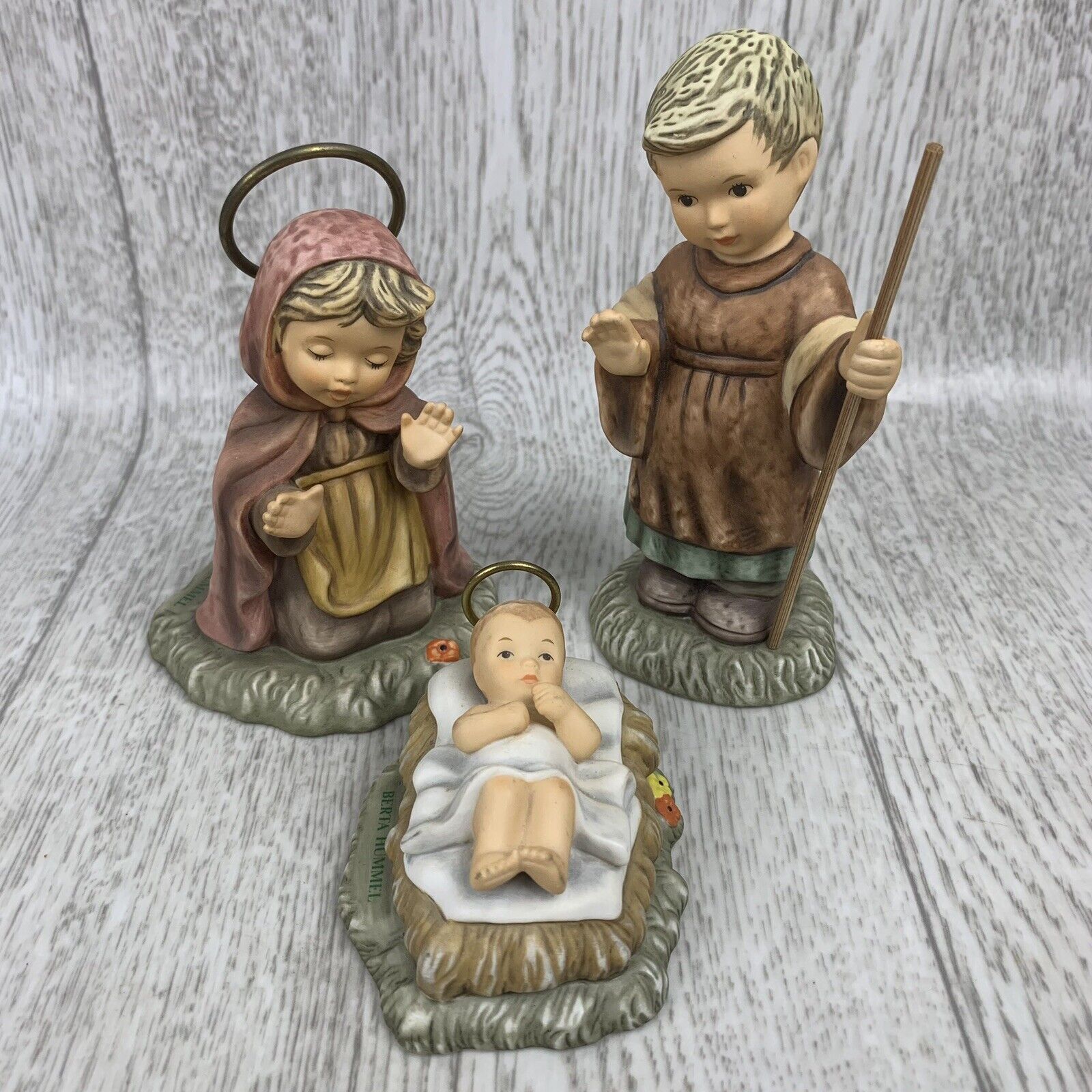 The Berta Hummel Studio Goebel 1996 Joseph Mary Baby Jesus Nativity Figurines