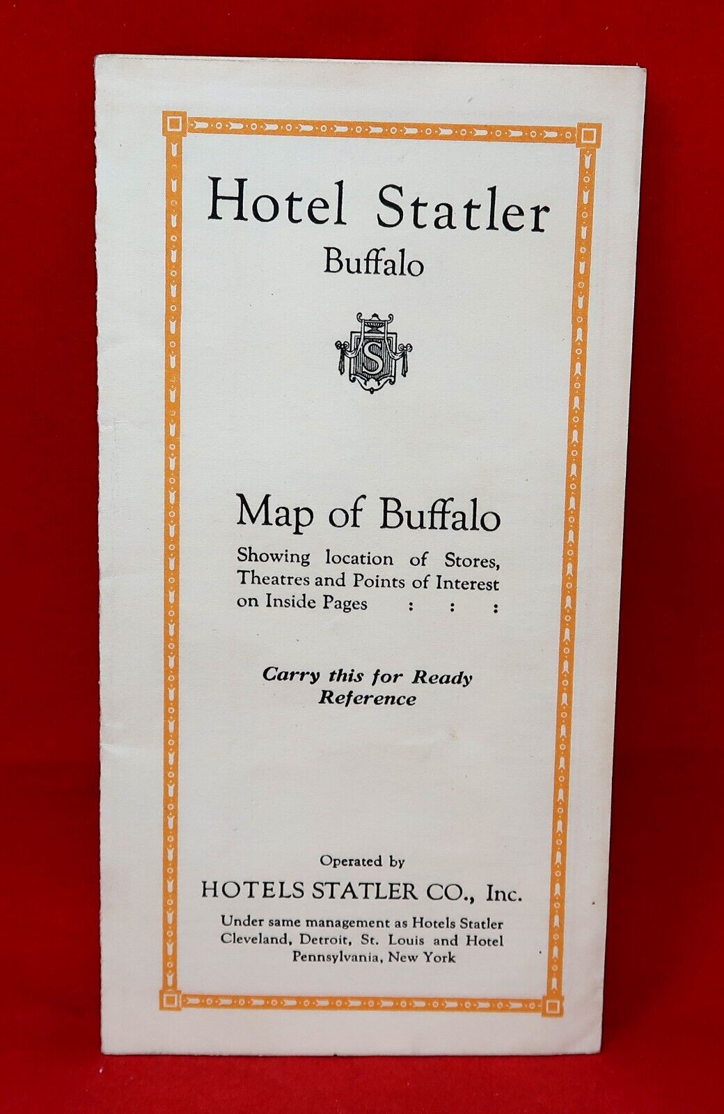 Early 1900's Hotel Statler Co. Map of Buffalo Locations Fold-up Pamphlet
