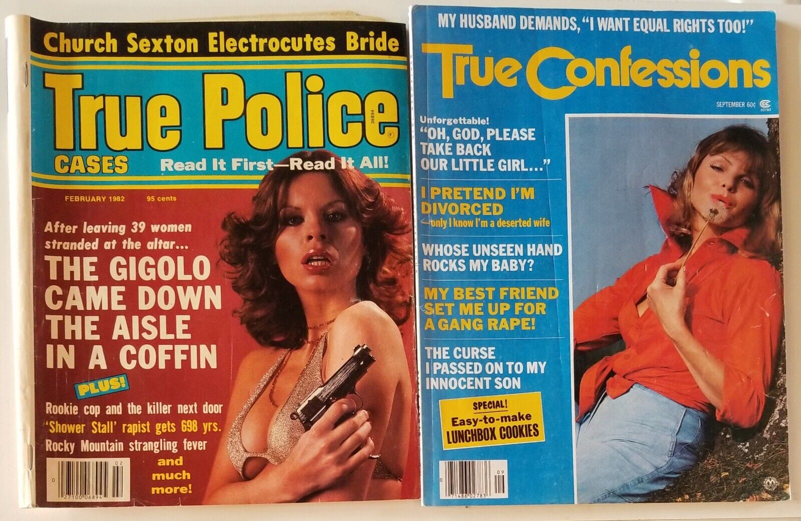 TRUE CONFESSIONS 1976 SEPT & TRUE POLICE CASES 1982 FEB (lot of 2) Rough Shape