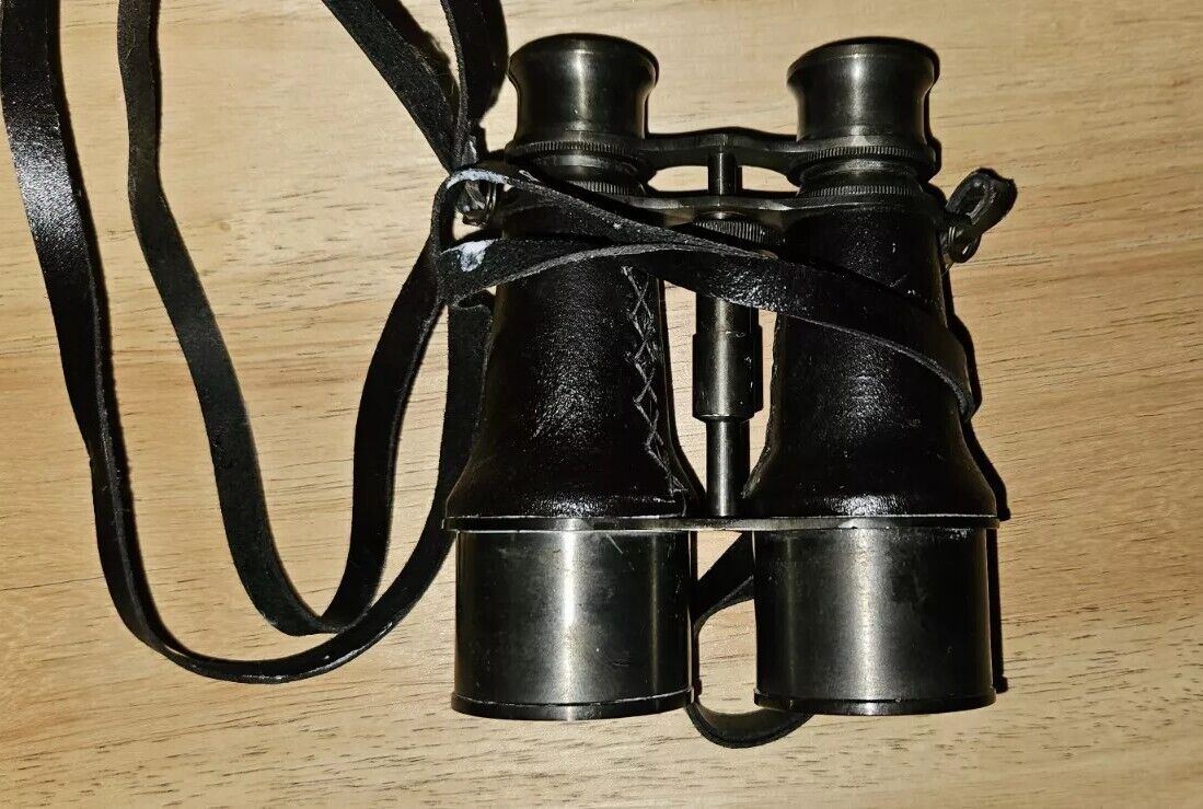 vintage opera glasses binoculars Leather And Metal 