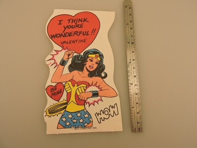 1978 DC Comics Super Hero\'s Valentines Wonder Woman Unused