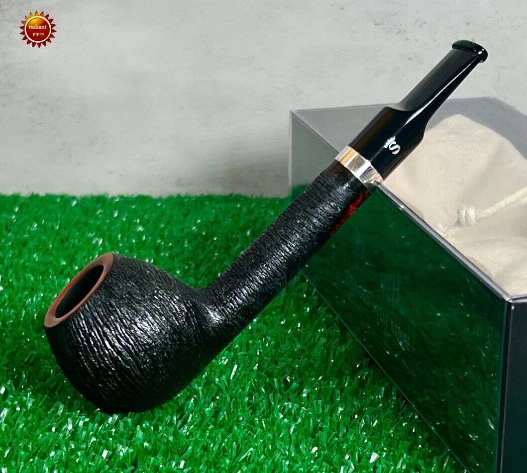 New Stanwell Revival Brushed Black Apple Pipe Silver Band Limited Release Line