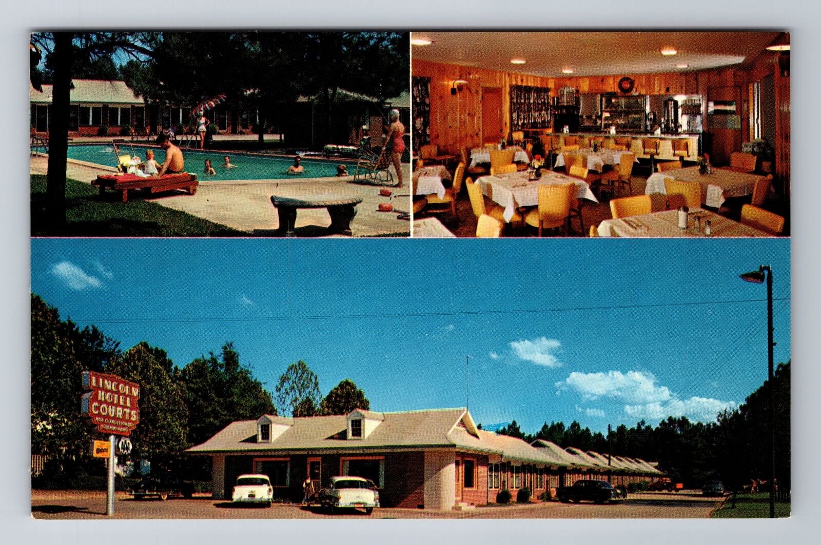 Ruston LA-Louisiana, Lincoln Hotel Courts, Advertising Souvenir Vintage Postcard