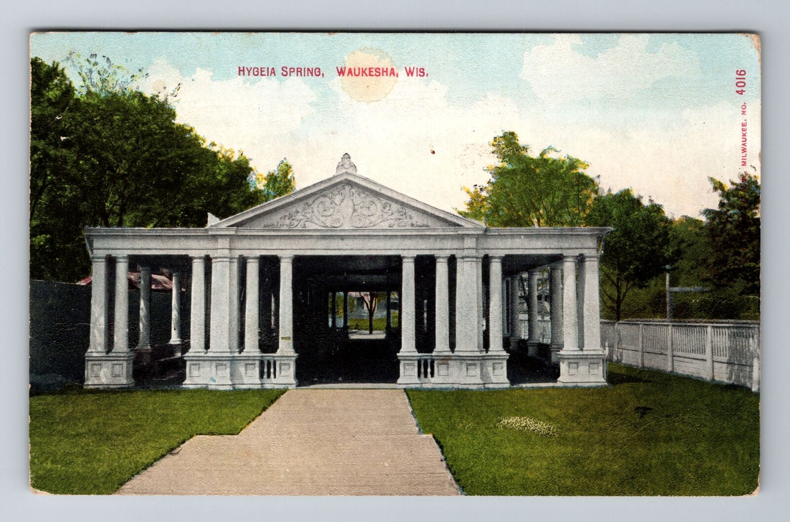 Waukesha WI-Wisconsin, Hygeia Spring, Antique, Vintage c1913 Postcard