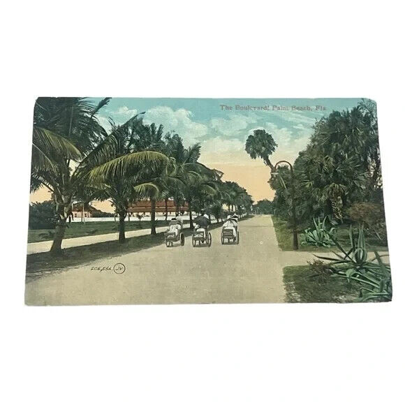 Postcard The Boulevard Palm Beach Florida Nannies Baby Carriages Antique B411