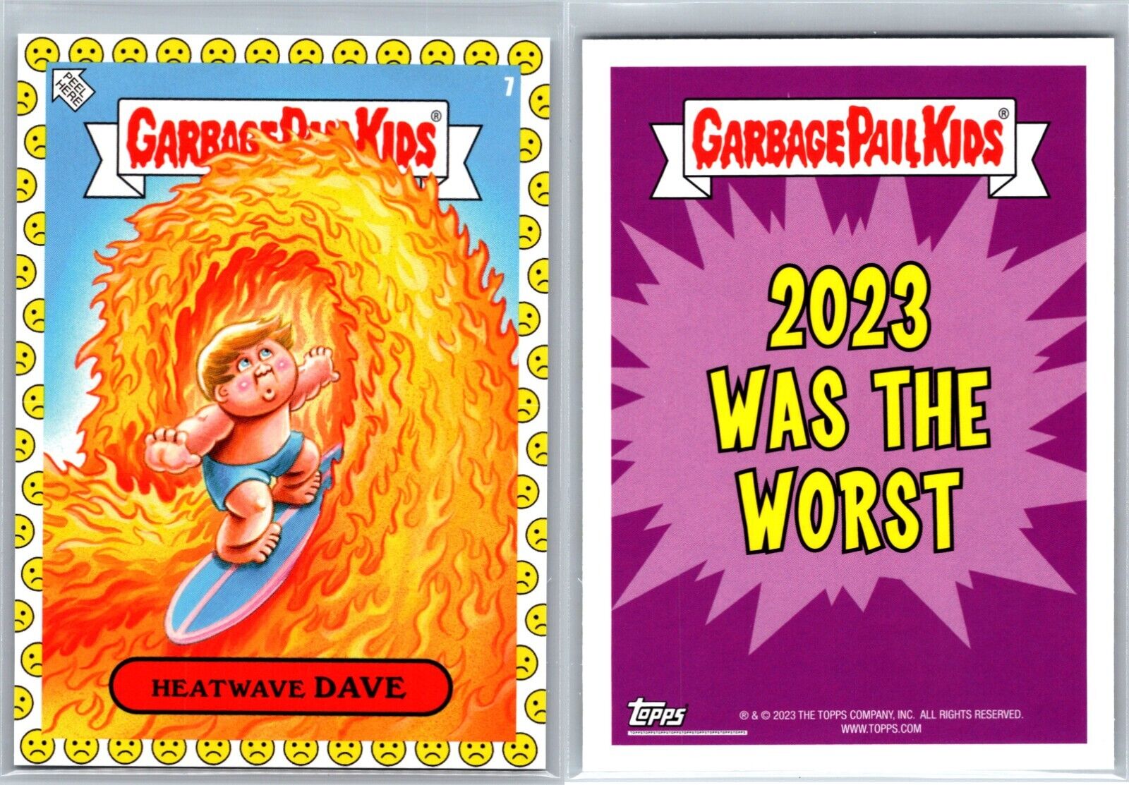 Garbage Pail Kids GPK Sad Face Parallel \'2023 Was the Worst Heatwave DAVE #7