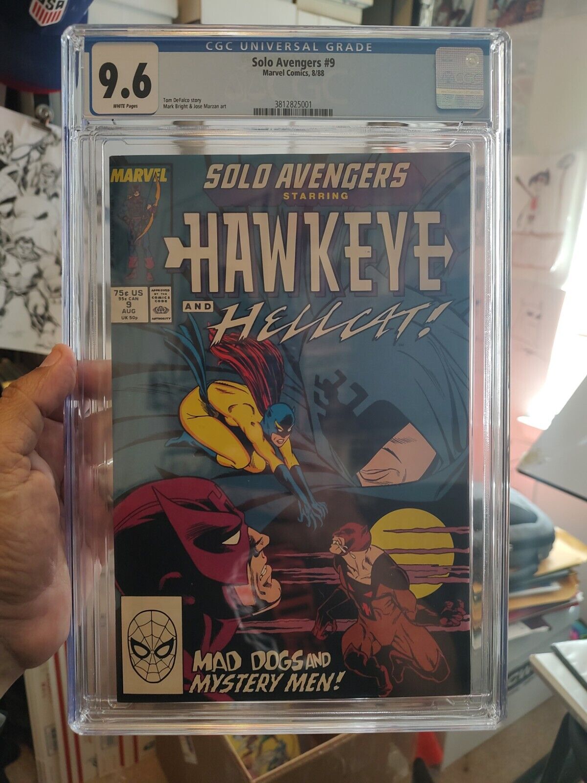 Solo Avengers #9 CGC 9.6 White Pages Hawkeye Hellcat Marvel Comics 1988