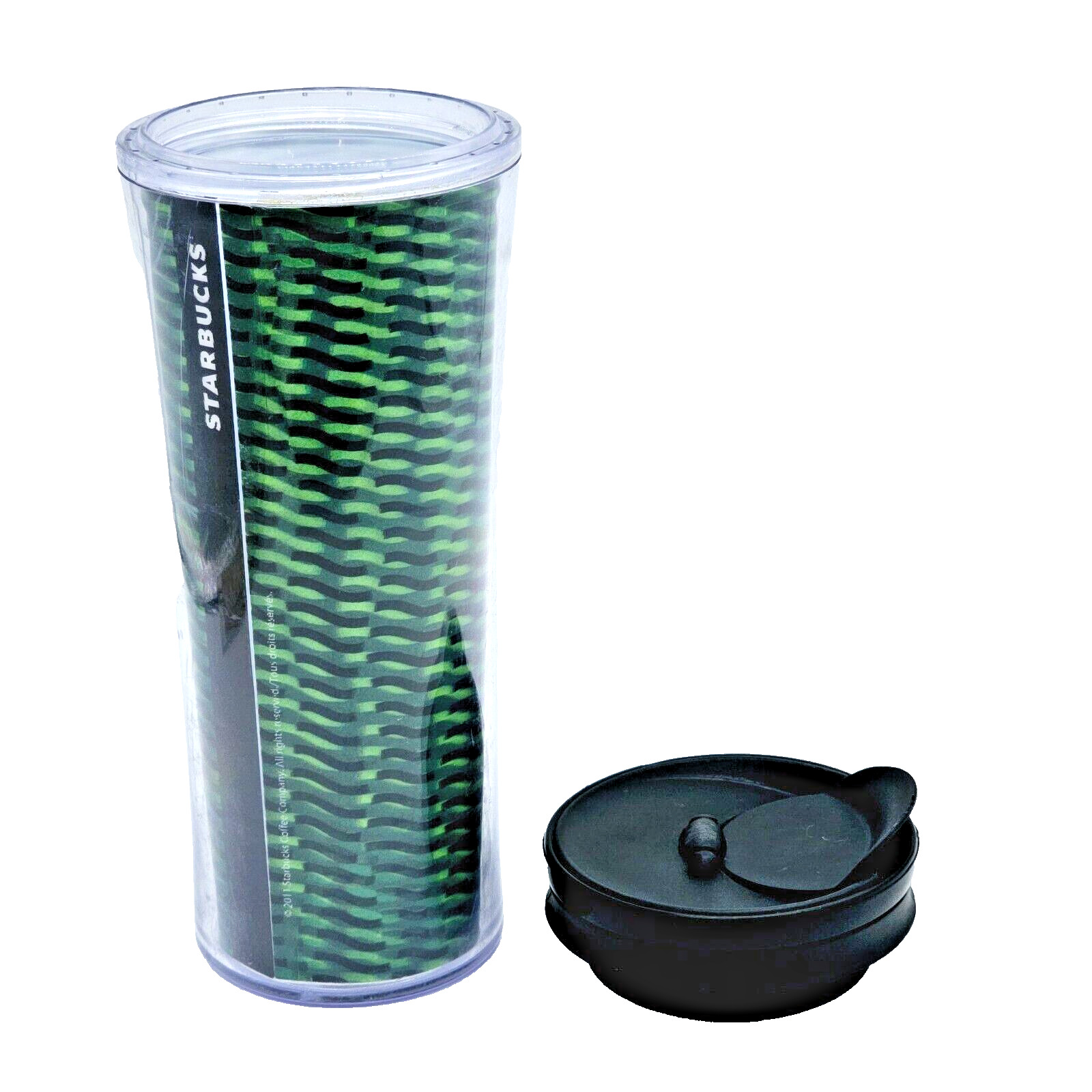 2011 Starbucks Green 3D Lenticular Travel Mug 16 fl oz plastic Lid Cup