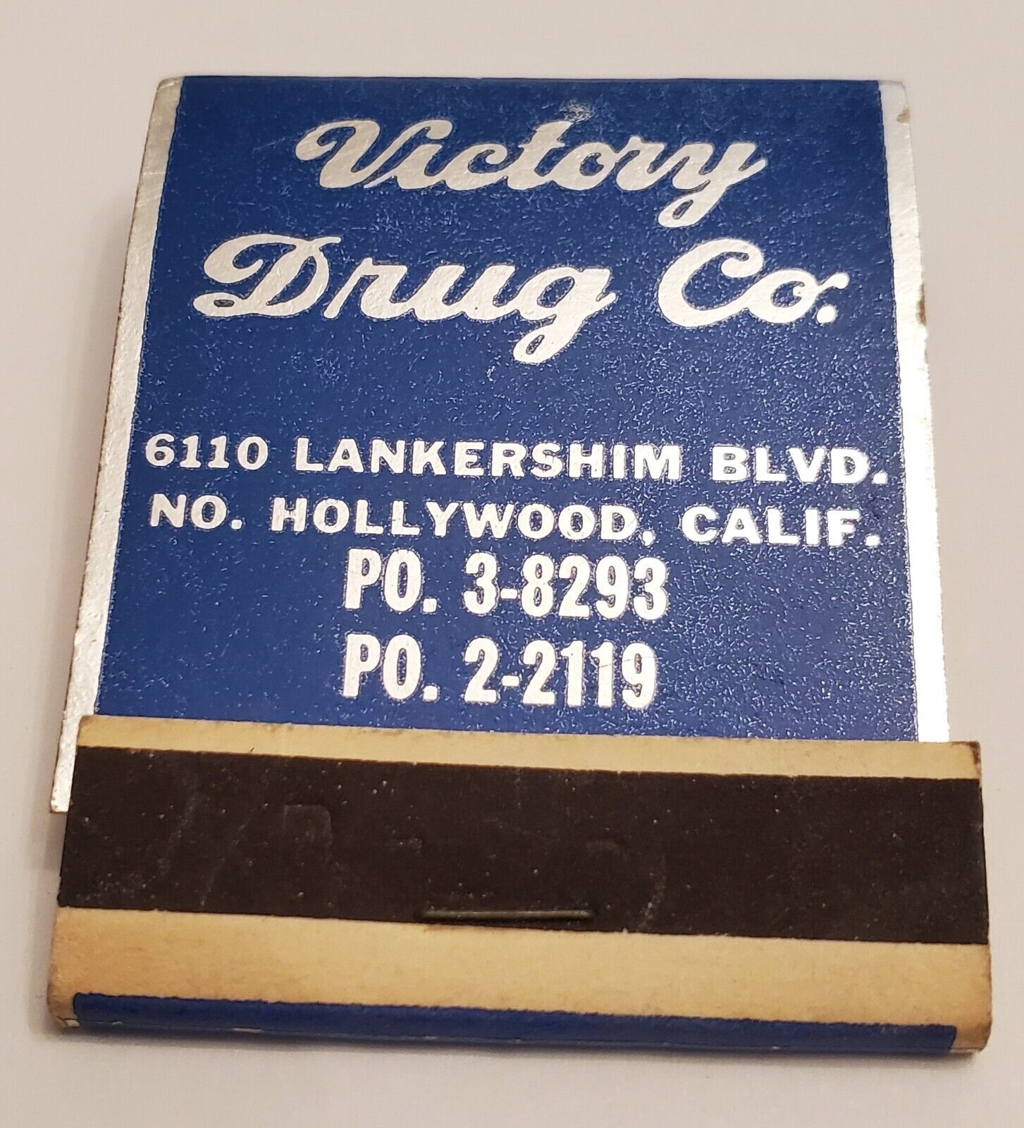 Vintage Victory Drug Co., FULL matchbook; 1950’s; Unused;NOS;  (Calif)