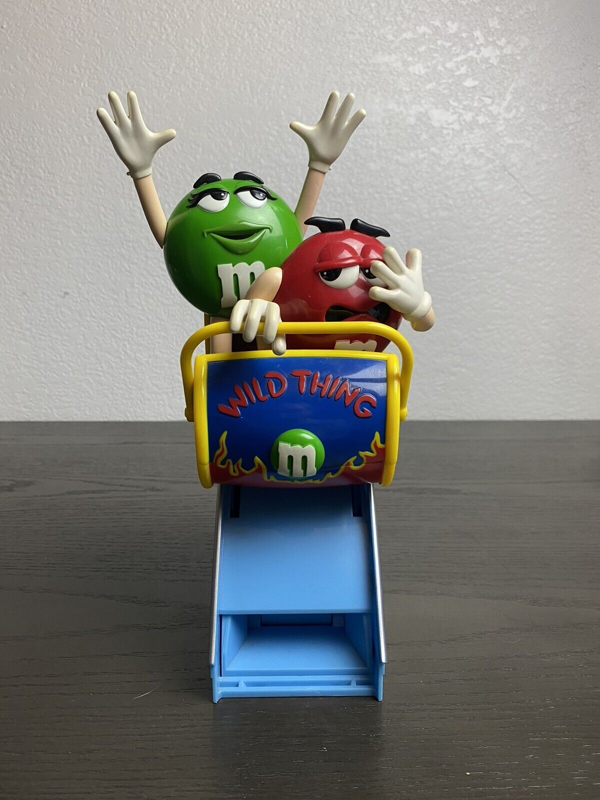 M&M\'s Wild Thing Roller Coaster Ride Candy Dispenser Red Green M & M Theme Park