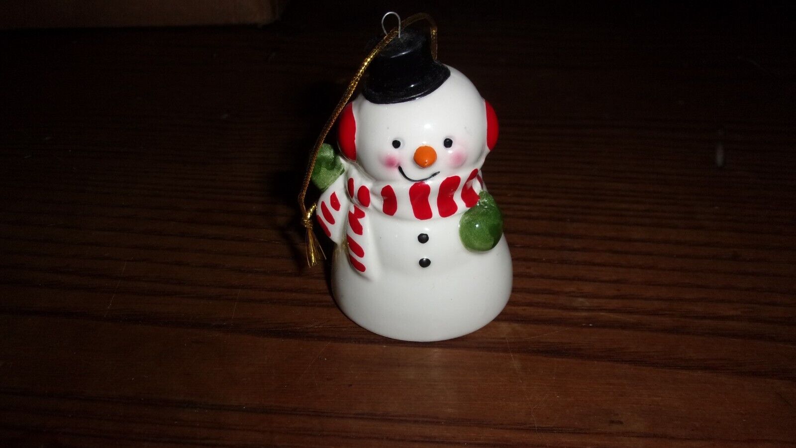 Vintage Enesco Snowman Christmas Bell Ornament