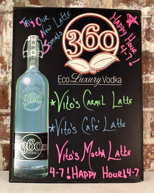 Vintage Eco 360 Luxury Vodka Metal Bar Sign 18\