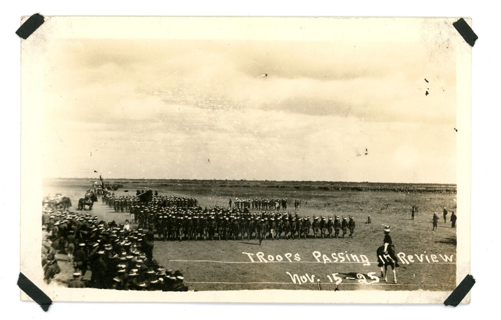 Antique RPPC Troops Passing Review 11-15-1925 AZO