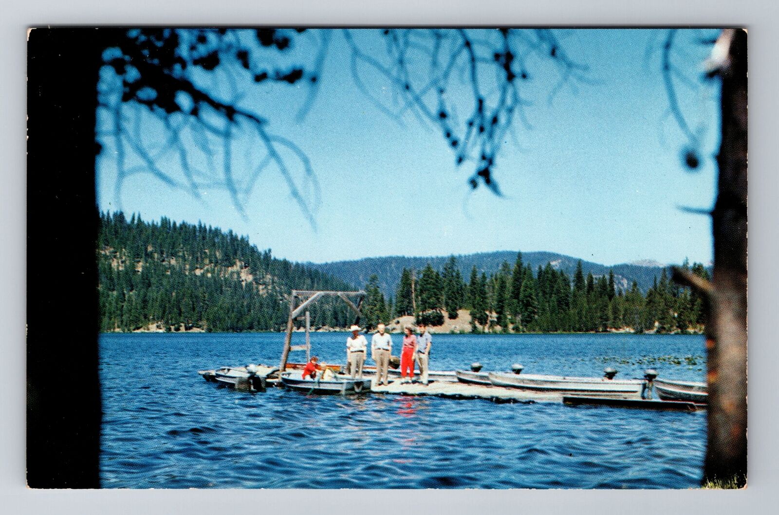 Warm Lake ID-Idaho, Boat Dock At Warm Lake Lodge, Antique, Vintage Postcard