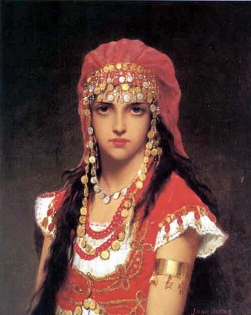 Dream-art Oil painting Jan_Van_Beers-Souvenance young arab girl beauty portrait
