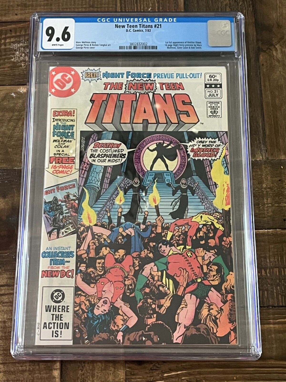 New Teen Titans #21 (1982, DC) 💥 1st app of Brother Blood 💥CGC 9.6 White