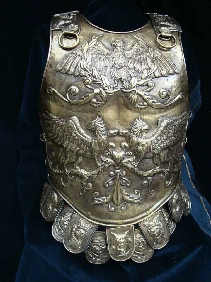 18 Guage Medieval Steel Armor Roman Chiselled Cuirass Reenactment Breastplate FF