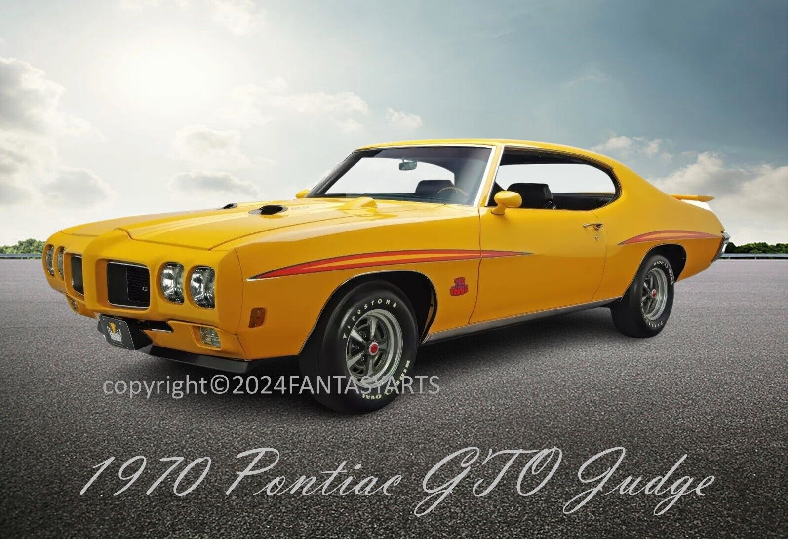 1970 Pontiac GTO Judge Yellow Large Poster Sized Glossy Photo Print 11\