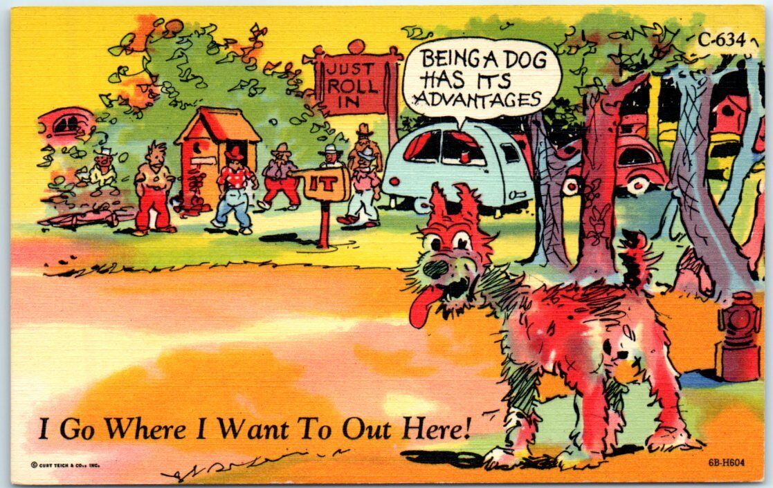 Postcard - Comic Art Print - I Go Where I Want To Out Here - Greeting Card