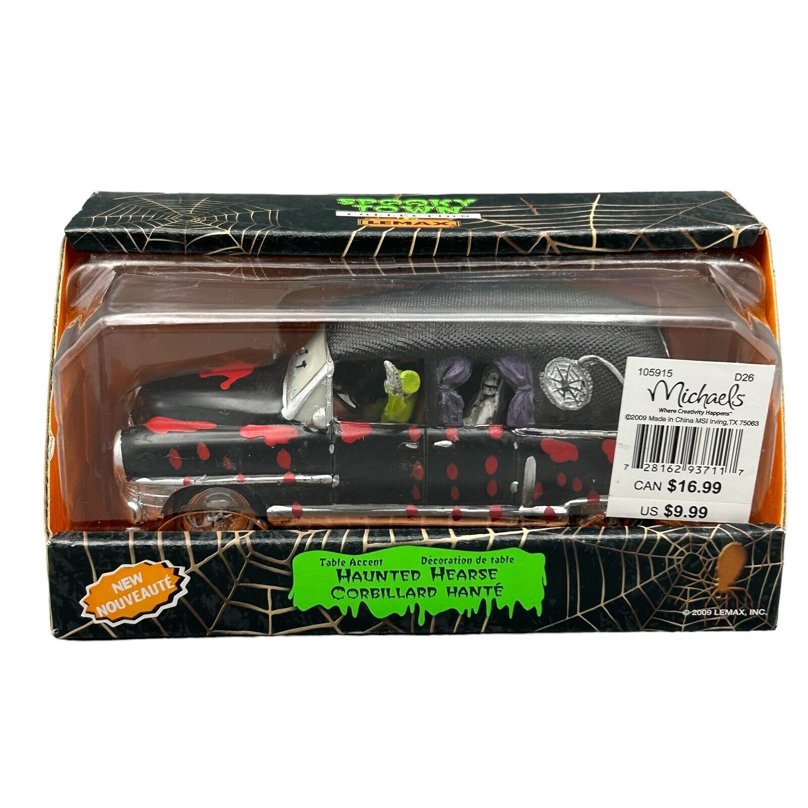 Lemax Spooky Town 93711 HAUNTED HEARSE Retired Halloween New Ships Quickly