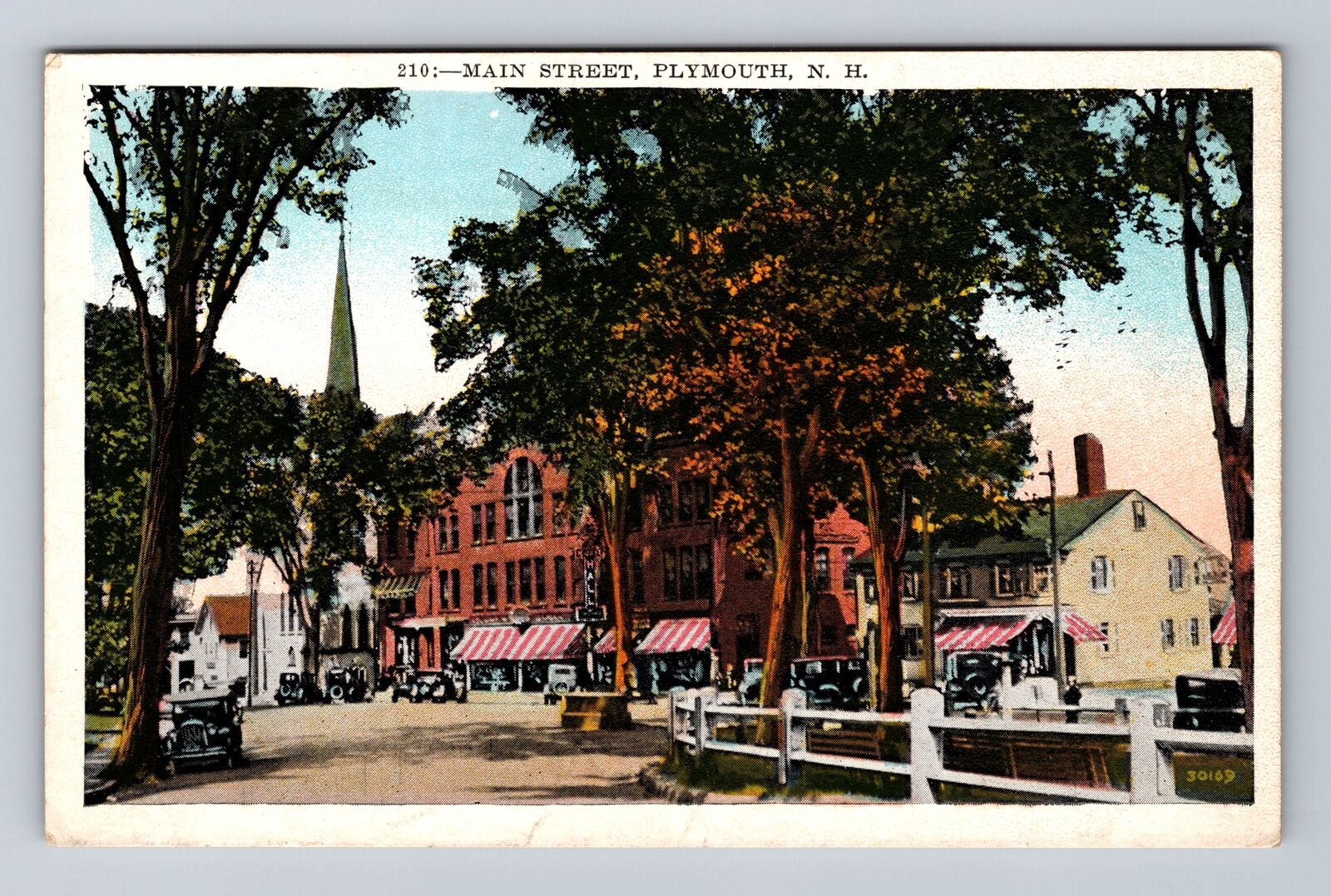 Plymouth NH-New Hampshire, Main Street, Advertising, Vintage Postcard
