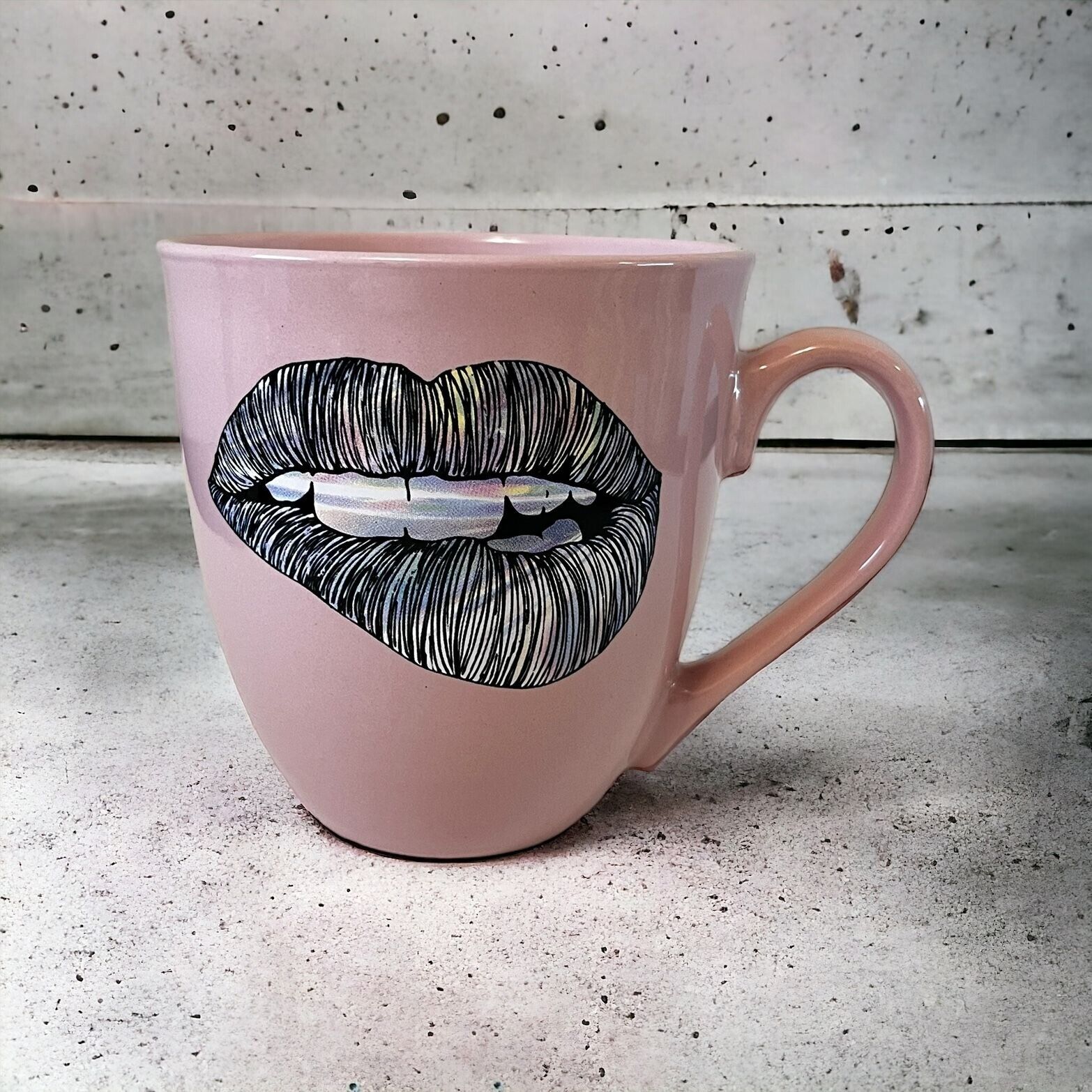 Prima Design Lips Double Sided Pink Rainbow Lips Coffee Mug