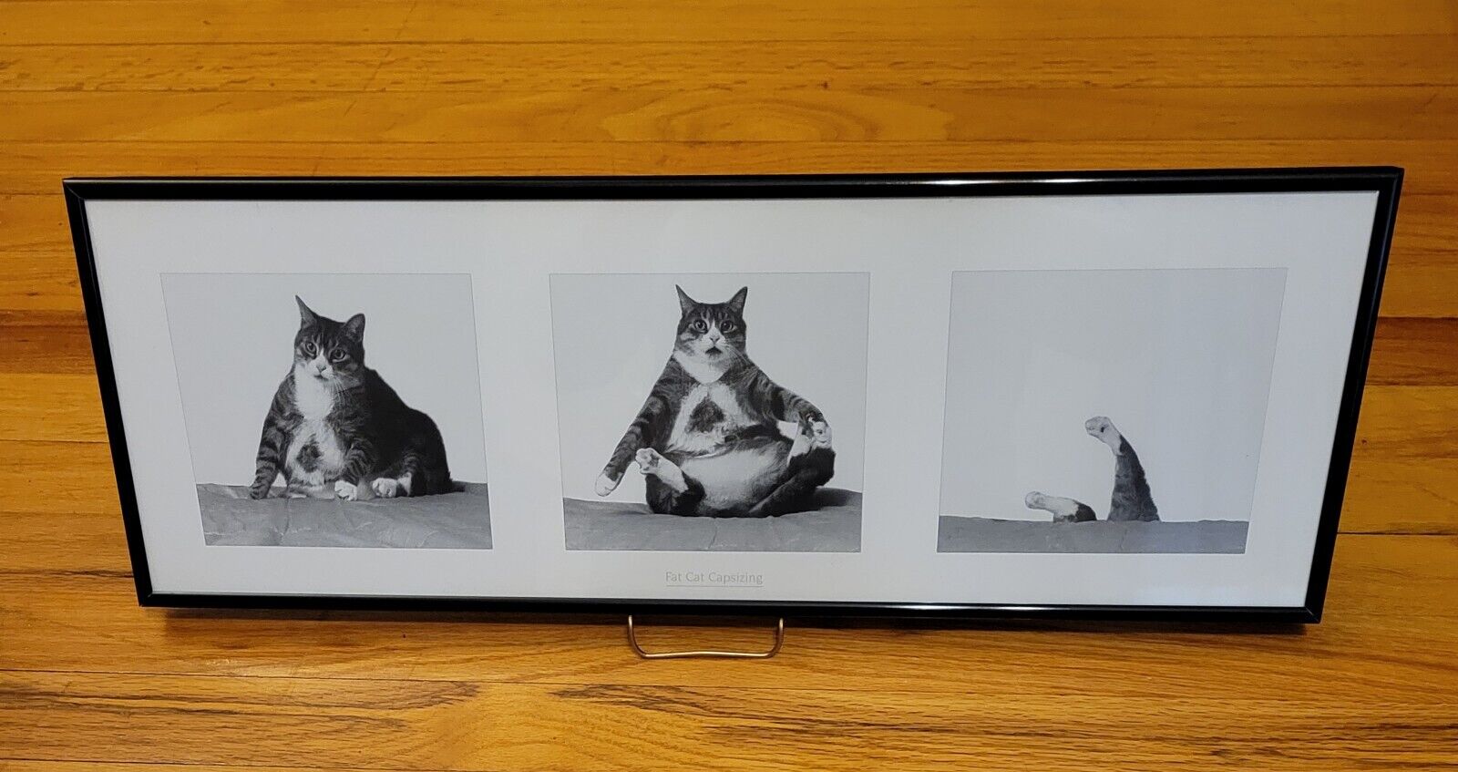 Vintage Richard Watherwax Fat Cat Capsizing Framed/Matted Print ~ 24