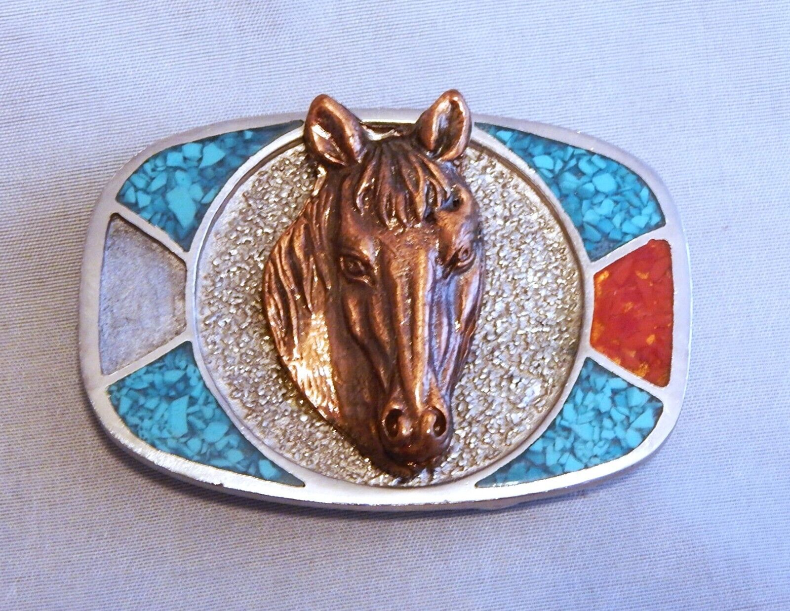 MC Navajo Horse Head Belt Buckle 