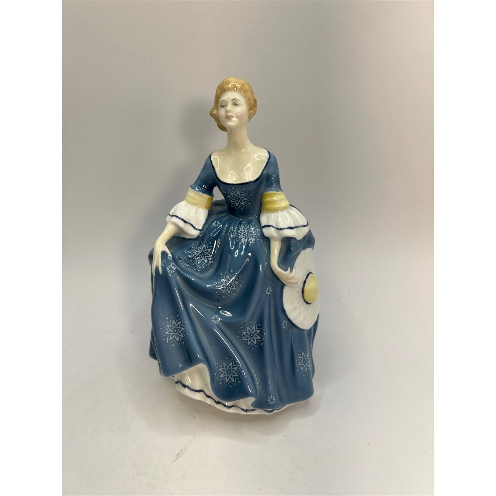 Vtg Royal Doulton Hilary Figurine Retired Blue, White Bone China