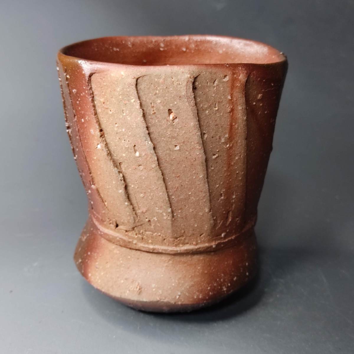 Traditional Japanese Bizen ware, teacup by Masahiko Kondo