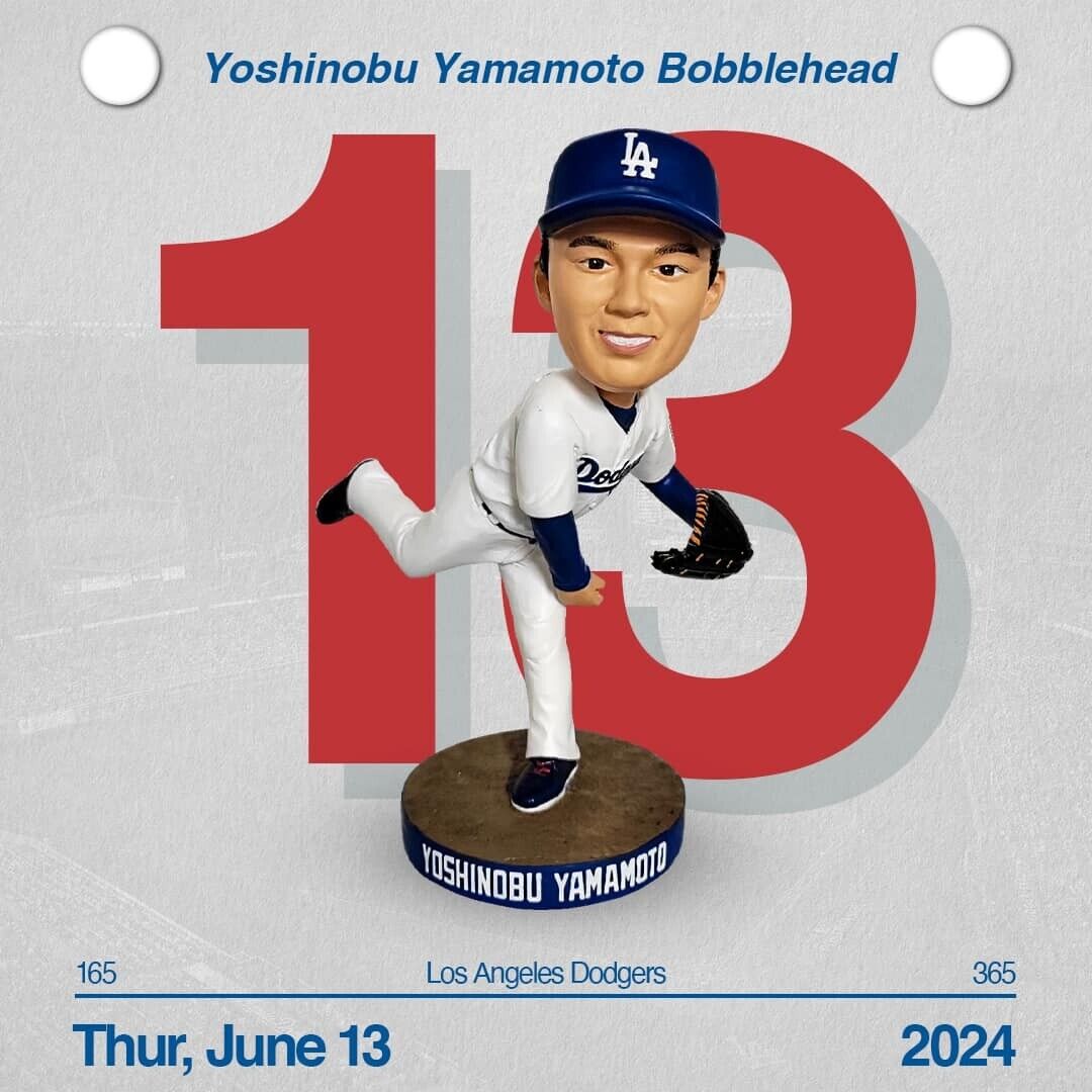 2024 Yoshinobu Yamamoto Los Angeles Dodgers Bobblehead  SGA New
