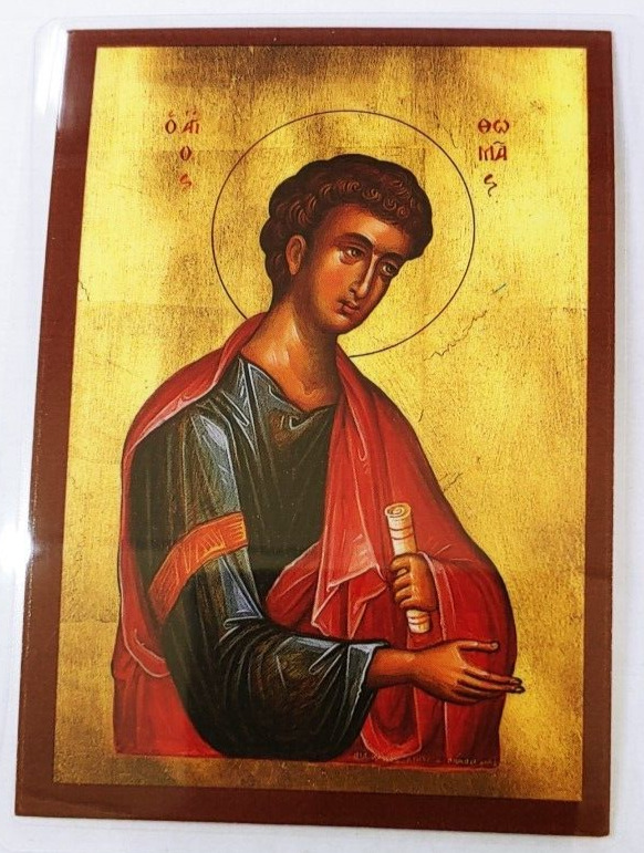 Saint Thomas The Apostle laminated icon Prayer Card Фома