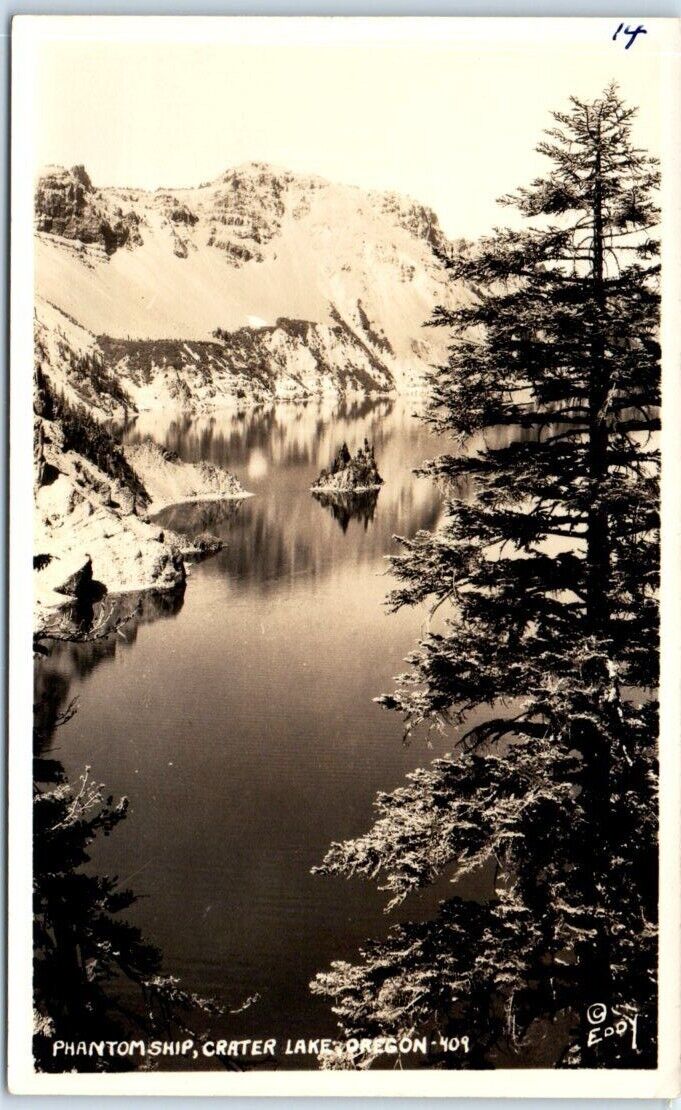 Postcard - Phantom Ship, Crater Lake - Oregon
