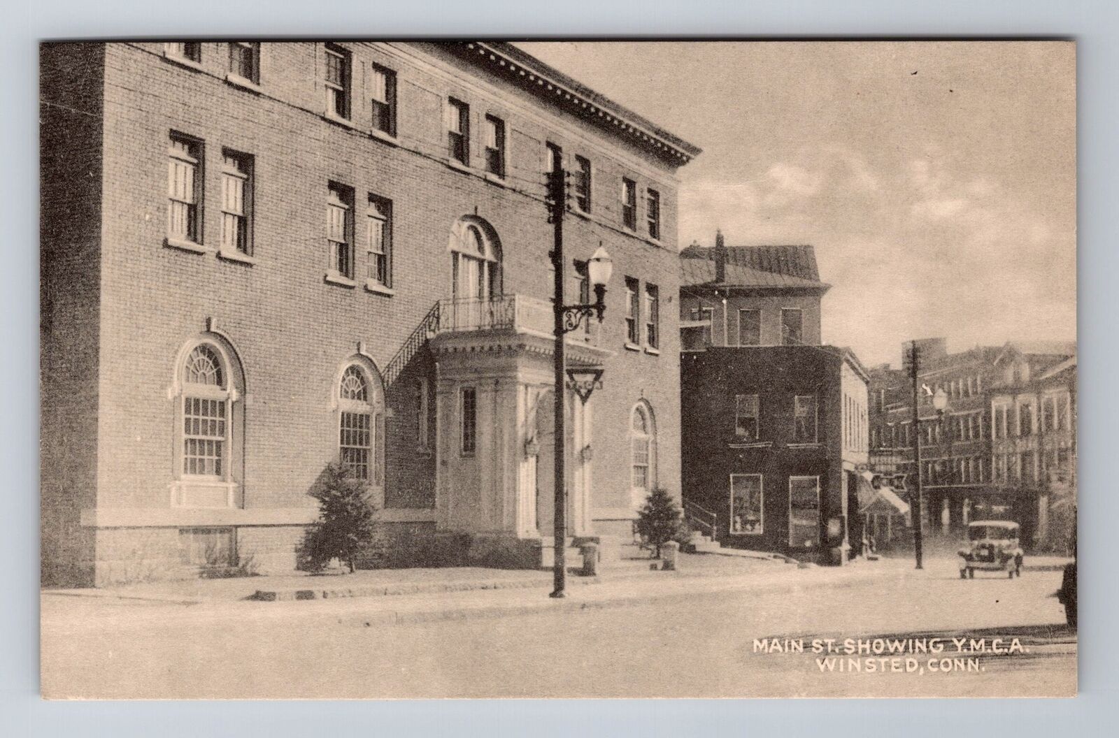 Winsted CT-Connecticut, Main Street, Y.M.C.A., Antique Vintage Souvenir Postcard