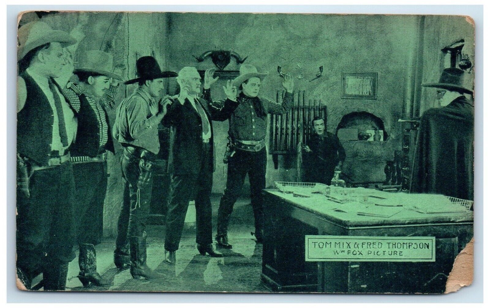c1950's Tom Mix & Fred Thompson Cowboys Western Movie Exhibit Arcade Card